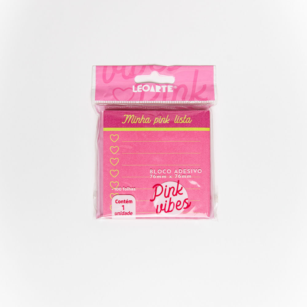 Bloco Adesivo - LeoArte - Pink Vibes 76x76mm 100F Lista