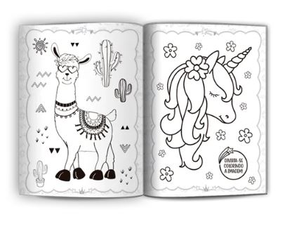 Livro para Colorir - Culturama - Desenhos para Colorir Lhamas & Unicórnios