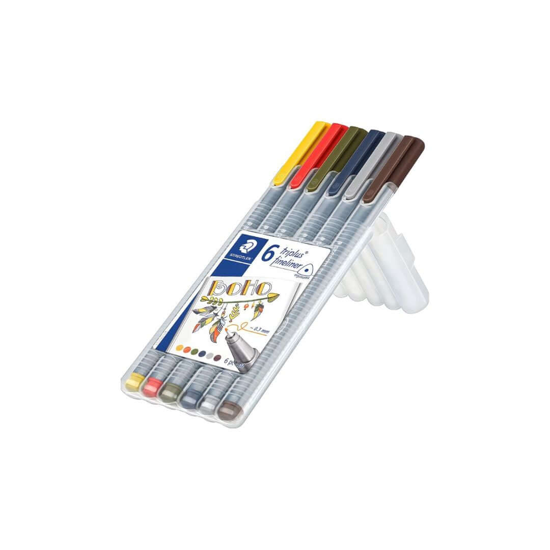 Caneta Fineliner - Staedtler - 0,3mm - 6 Cores Triplus Boho