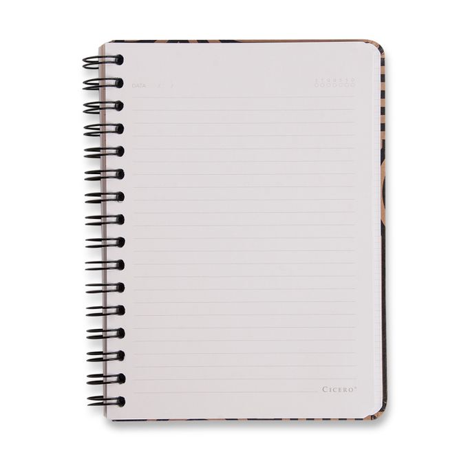 Caderno A5 Wire-o - Cícero - Kraft Curvas Pautado