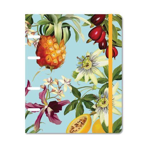 Caderno Criativo Argolado - Cícero -  Frutos Pautado 17x24cm Abacaxi