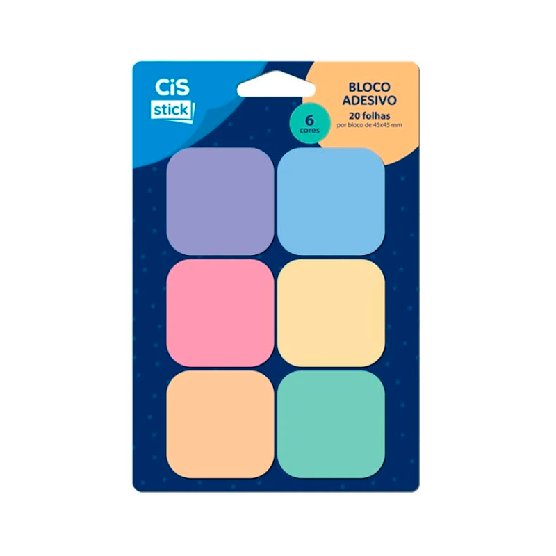 Bloco Adesivo - CIS Stick - Colors 6 Blocos 45x45cm com 20 Folhas