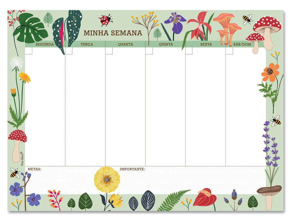 Planner Semanal - Fina Ideia - Love Garden