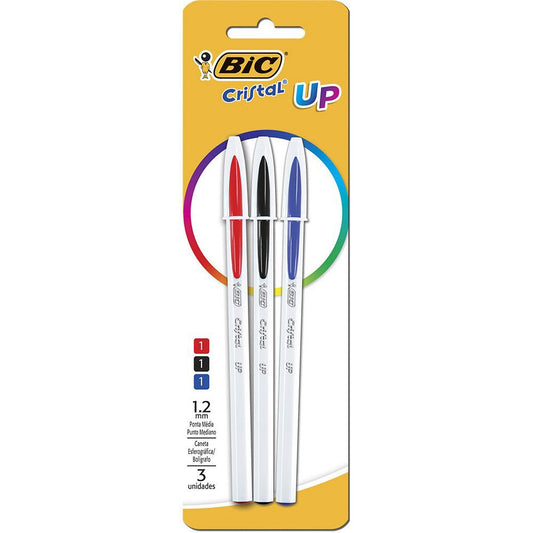 Caneta Esferográfica - Bic - Cristal Up Ponta média 1.2mm 3 Cores Clássicas