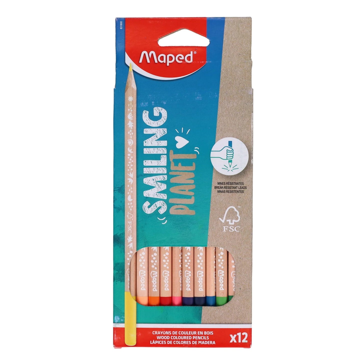 Lápis de Cor - Maped - Smiling Planet 12 Cores – Papelaria Unicórnio