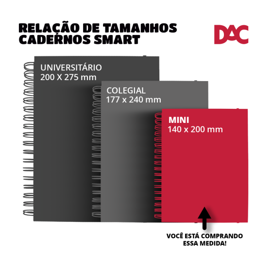 Caderno Smart Mini A5 - DAC - Enjoy 80 Folhas 90g/m² c/ 10 Divisórias