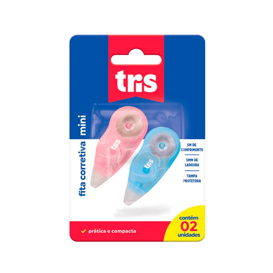 Fita Corretiva Mini - Tris -  5mmx5m Blister c/ 2 Unidades